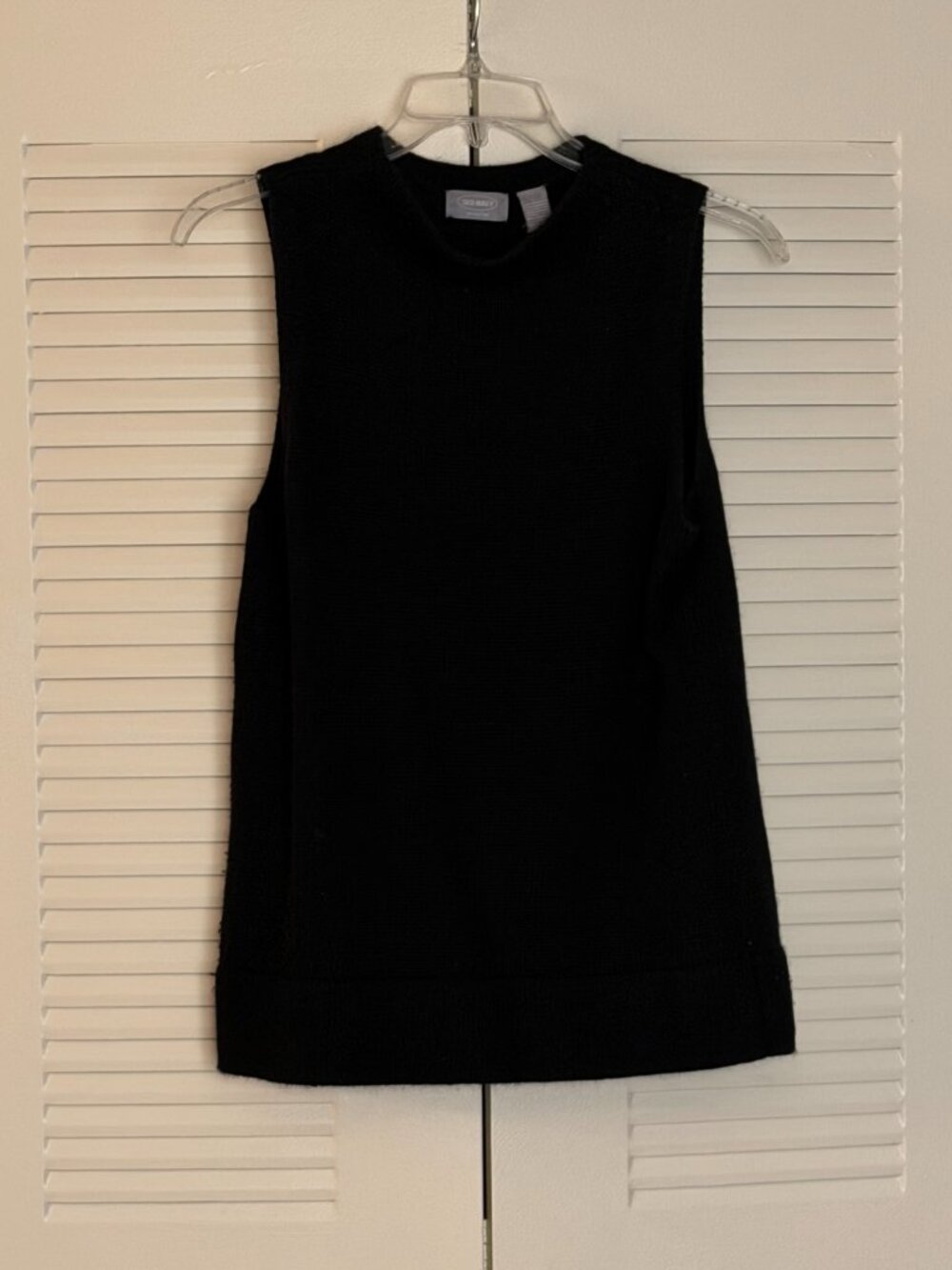 Old Navy Black Knit Sleeveless Relaxed Turtleneck Short Sleeve Top - Picture 4 of 5